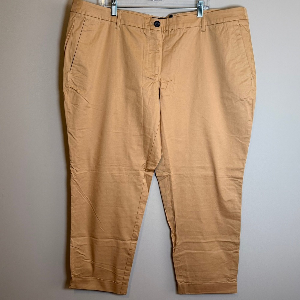 Wildfang The Essential Trouser Tan Camel Cuffed Chino Pants 20W